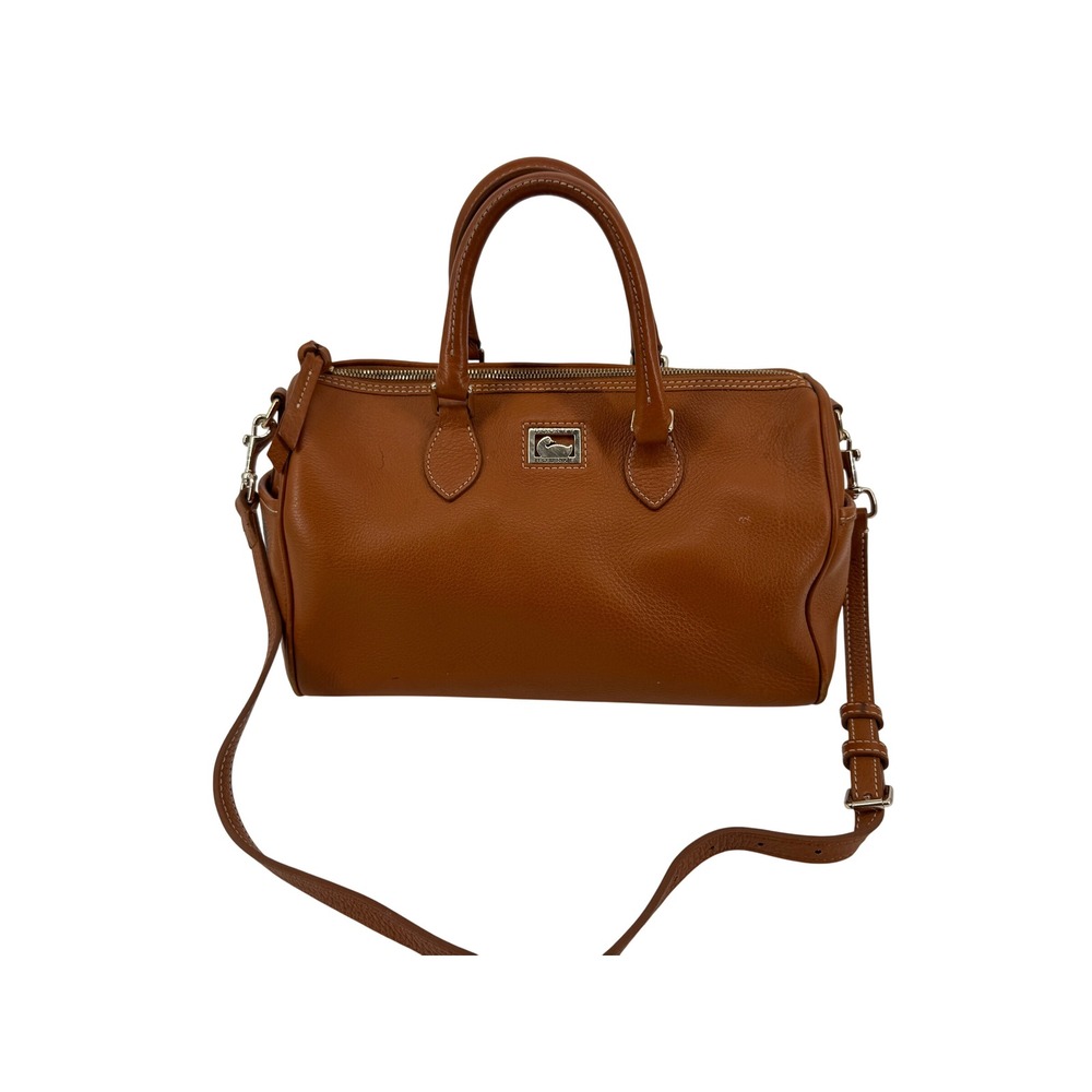 Vintage Dooney & Bourke Satchel Women Medium Tan Pebbled Leather Barrel Doctor